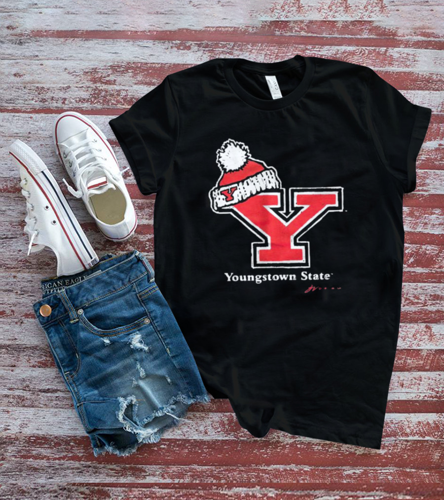 Youngstown State Y Logo With Knit Hat T-Shirt