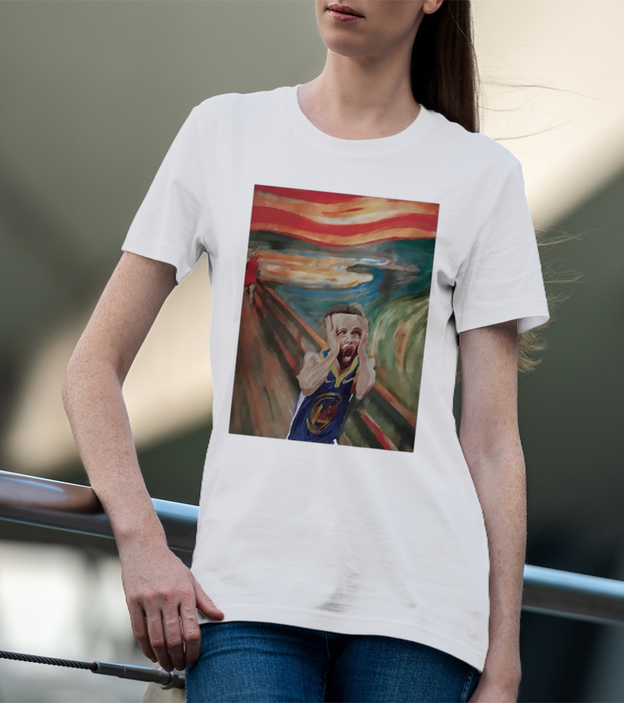 Scream Stephen Curry Warriors Basketball Painting T-Shirt