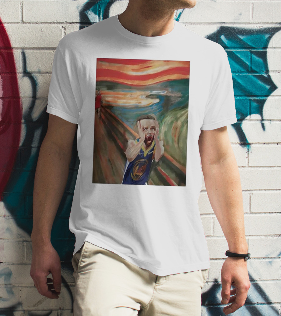 Scream Stephen Curry Warriors Basketball Painting T-Shirt