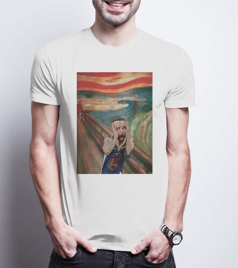 Scream Stephen Curry Warriors Basketball Painting T-Shirt