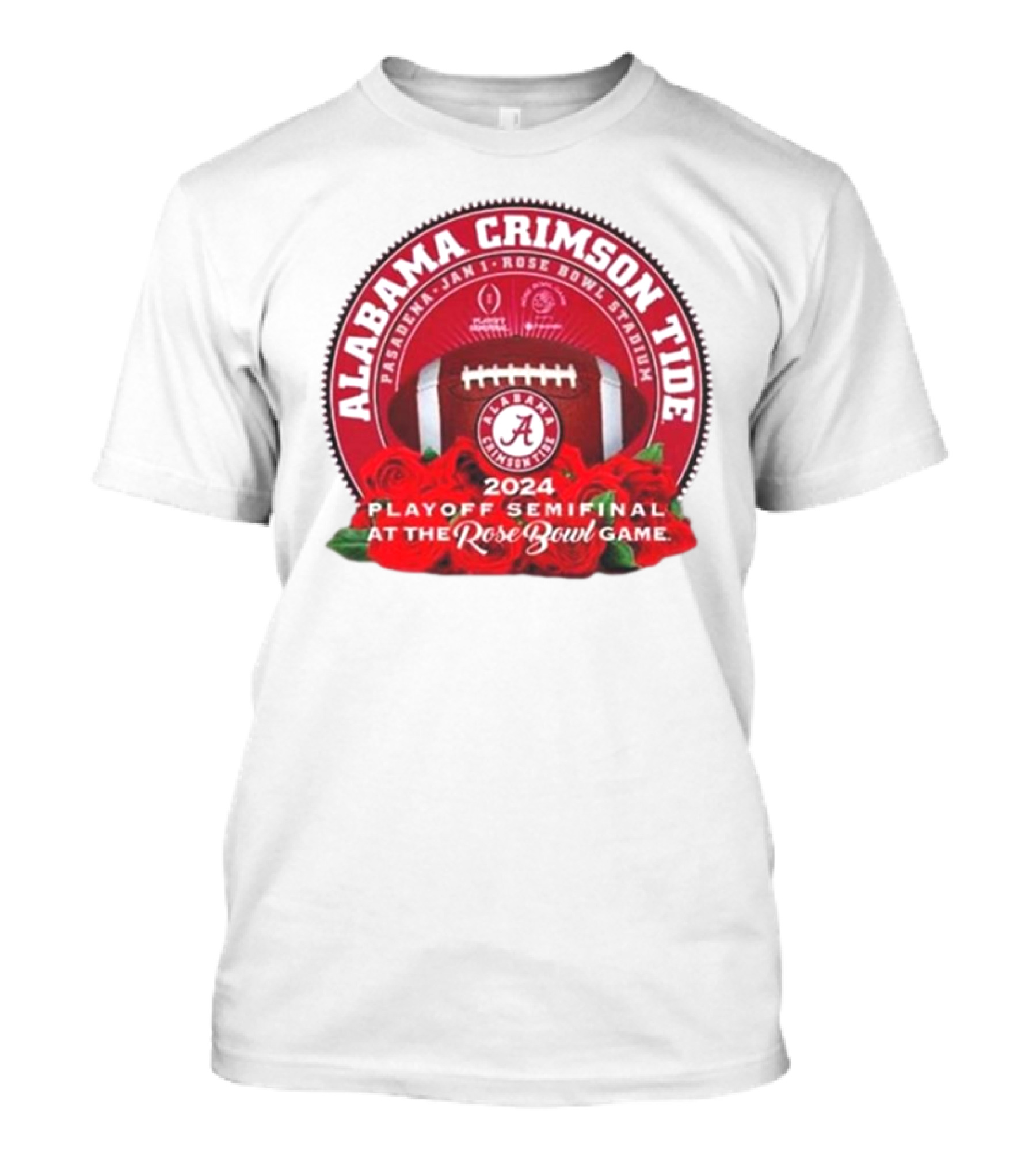 Alabama Crimson Tide 2024 Playoff Semifinal Rose Bowl Stadium Pasadena Jan 1 T-Shirt