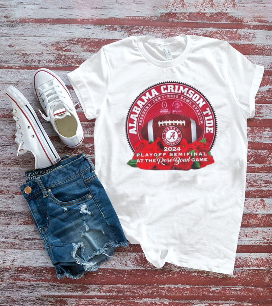 Alabama Crimson Tide 2024 Playoff Semifinal Rose Bowl Stadium Pasadena Jan 1 T-Shirt