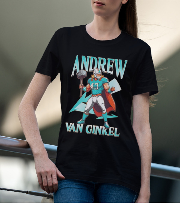 Andrew Van Ginkel Thor 47 Teal Hammer Iconic Figure T-Shirt
