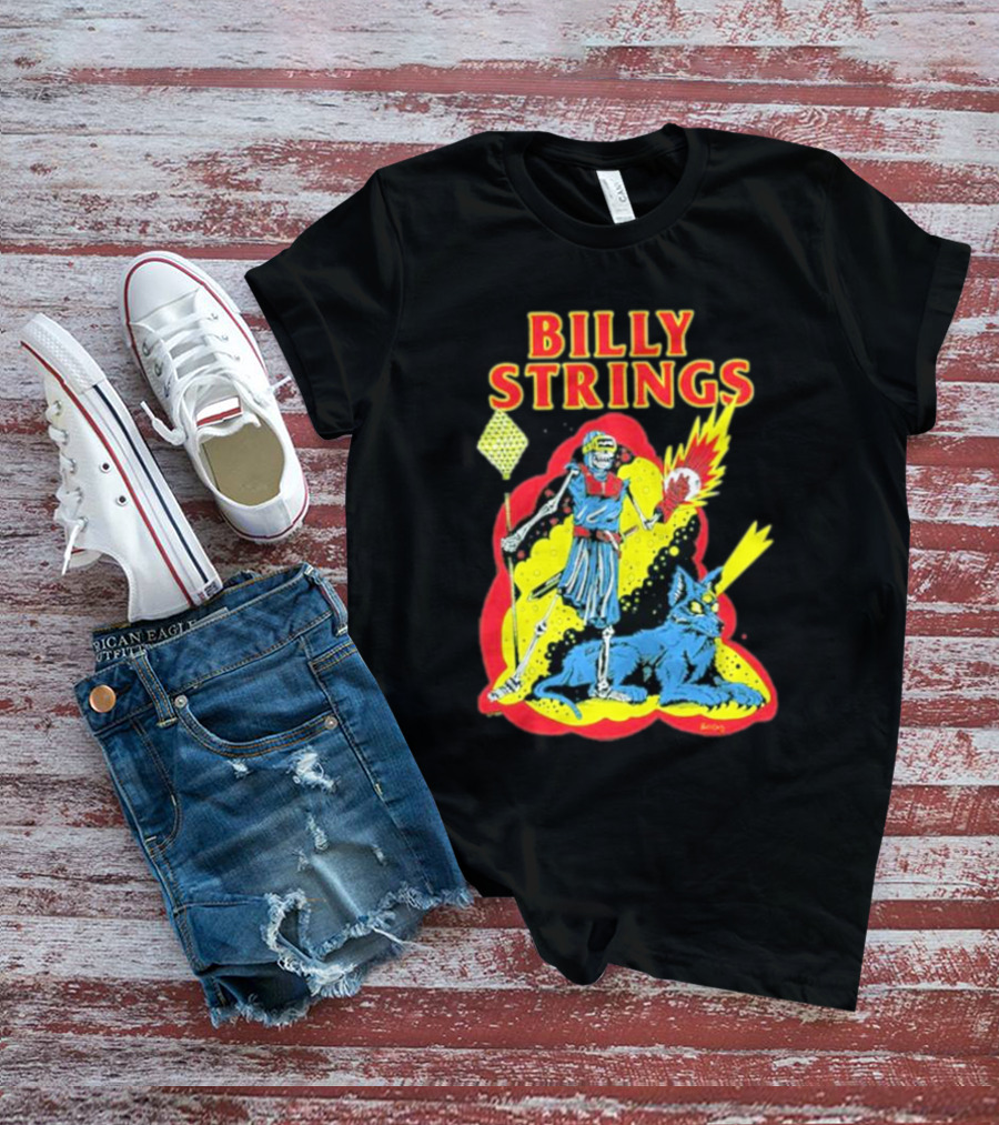 Billy Strings Skeleton Warrior With Blue Cyclops Cat T-Shirt