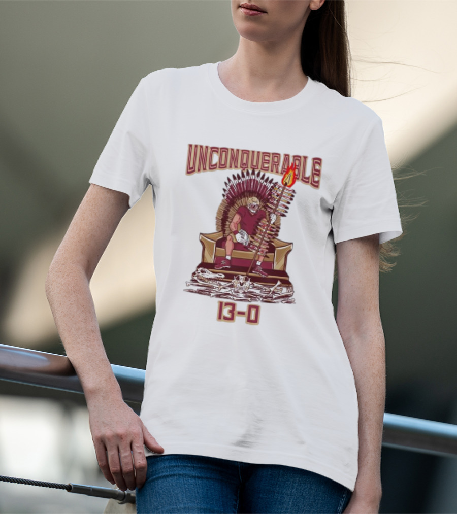 Florida State Seminoles Unconquerable 13-0 Throne King T-Shirt