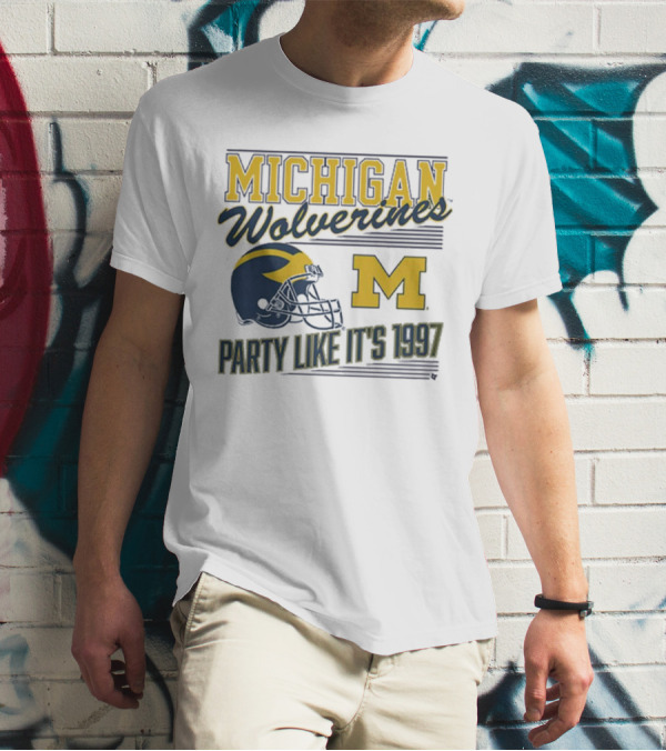 Michigan Wolverines Party Like It’s 1997 Football Helmet M T-Shirt