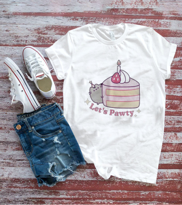 Pusheen Let's Pawty Cake Celebration Grey Marl T-Shirt