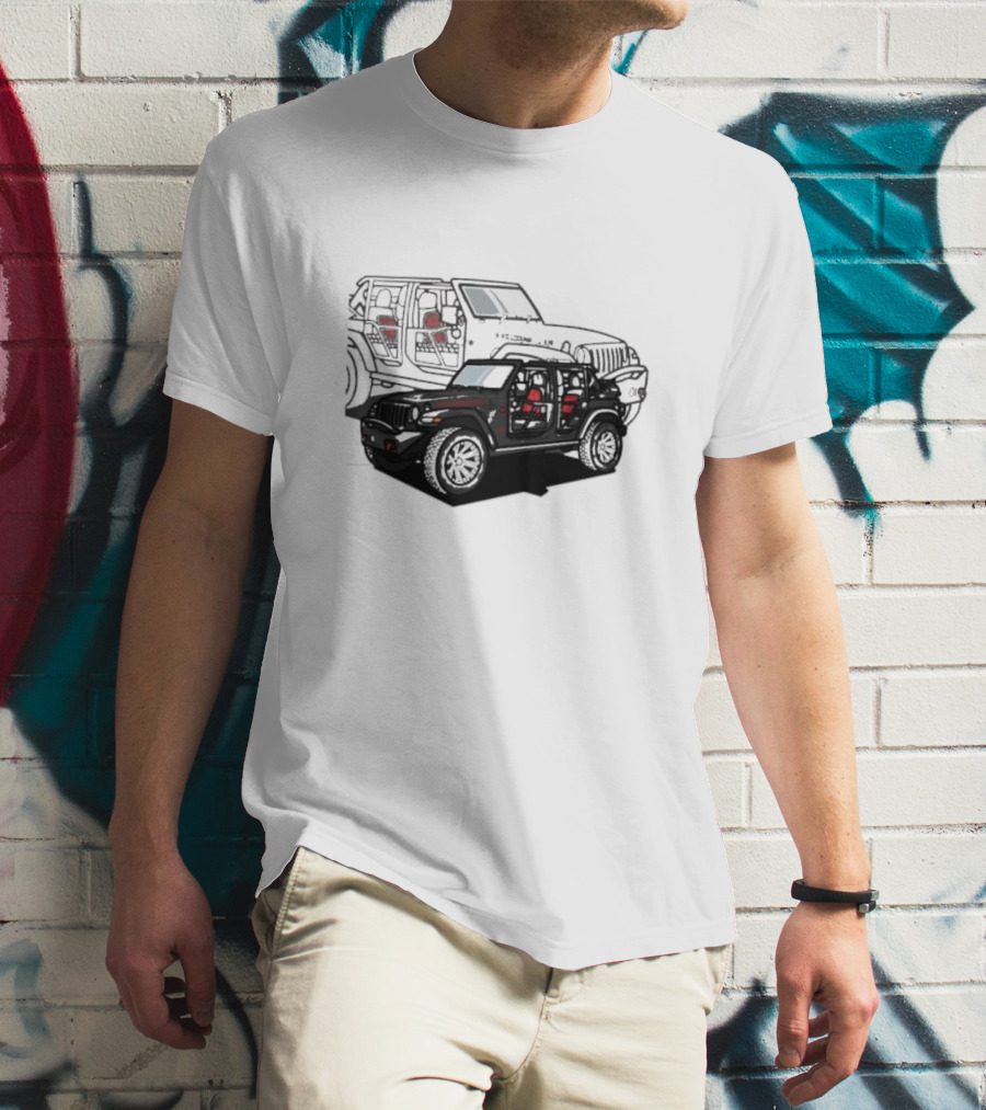 Tunic Jeep Car Illustration With Adventure Elements T-Shirt