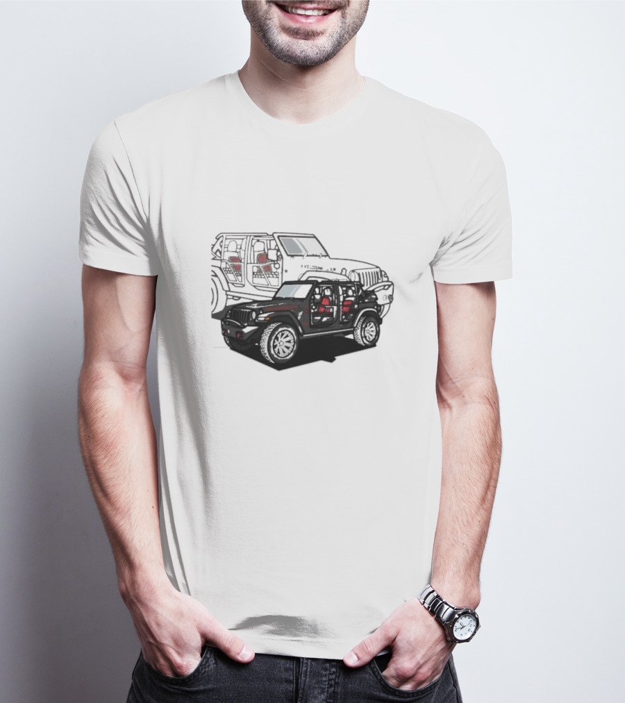 Tunic Jeep Car Illustration With Adventure Elements T-Shirt
