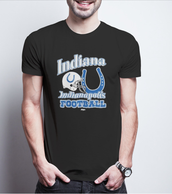 Indiana Indianapolis Colts Football Helmet Horseshoe T-Shirt