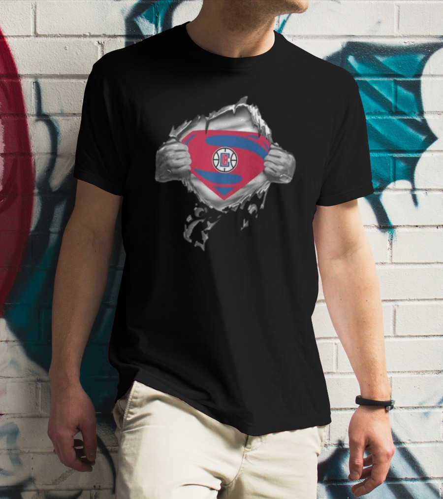 LA Clippers Superhero Emblem Reveal T-Shirt
