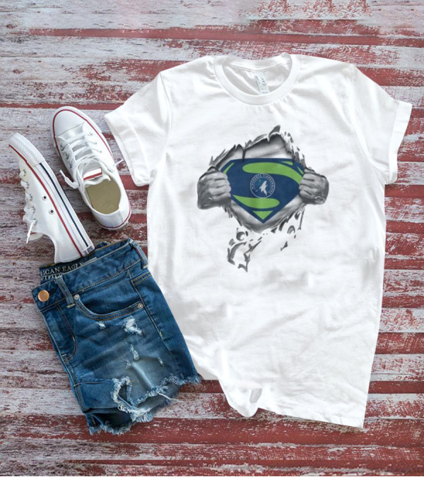 Minnesota Timberwolves Superman Logo Fusion T-Shirt