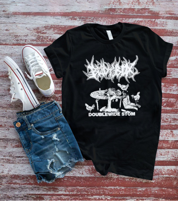 BODYBOX DOUBLEWIDE STOMP Table Chaos With Chickens T-Shirt