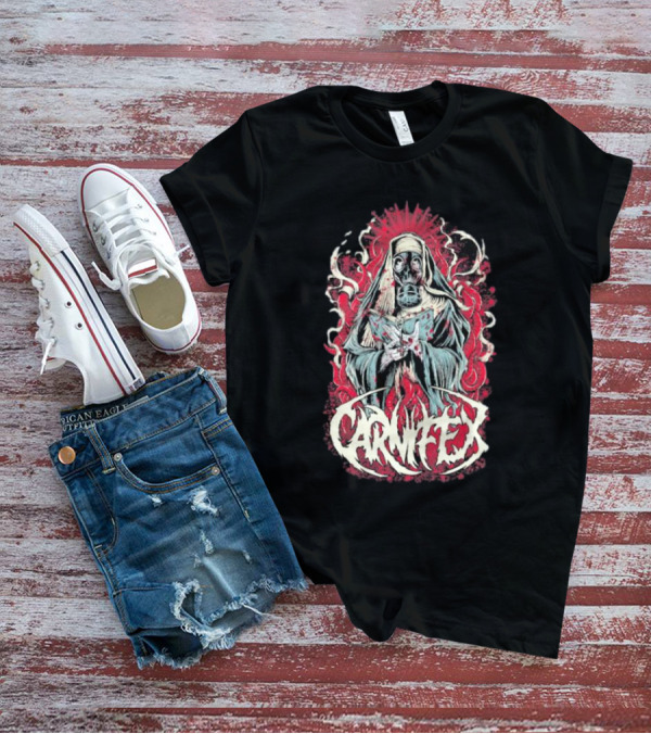 Carnifex Sister Rot Gas Mask Nun With Red Aura T-Shirt