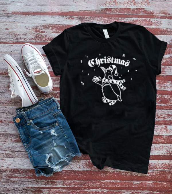 Christmas Bird Count Festive Penguin Scarf And Snowflakes T-Shirt