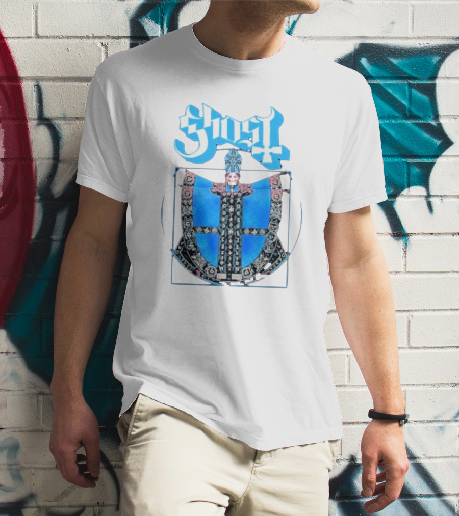 Ghost Vitruvian Skeleton Pope T-Shirt