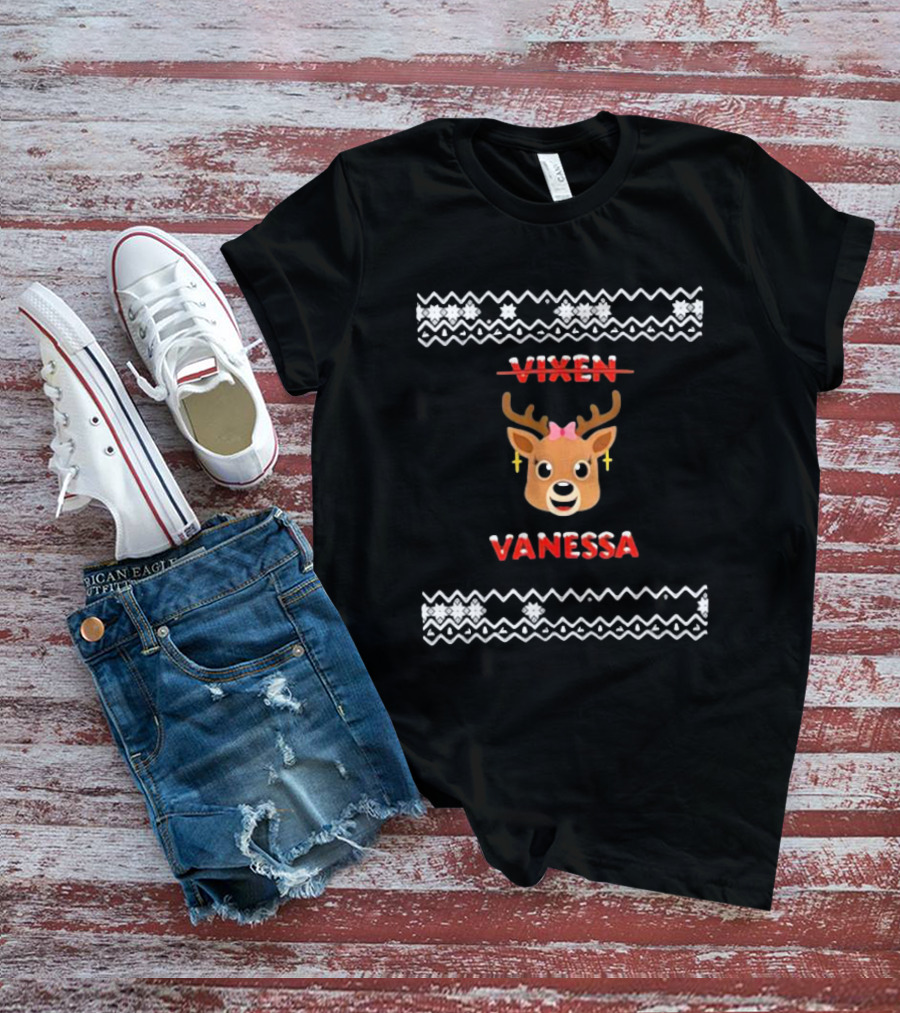 Vixen Vanessa Reindeer Mrs Claus Festive Holiday T-Shirt