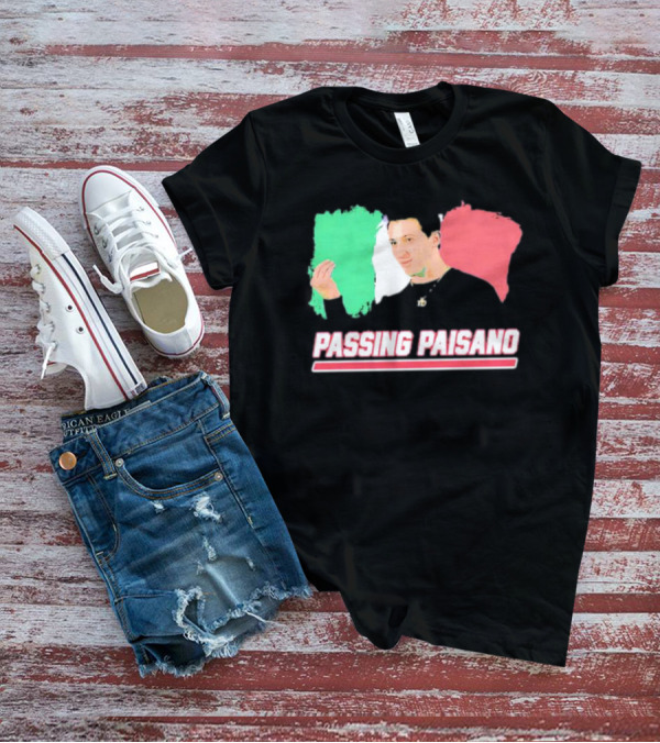 Passing Paisano Italian Gesture Flag Background T-Shirt
