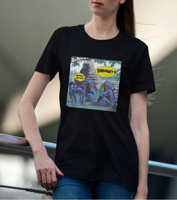 Pavement Wowee Zowee Speech Bubbles And Hooded Figures In Outdoor Scene T-Shirt