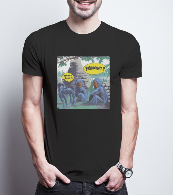 Pavement Wowee Zowee Speech Bubbles And Hooded Figures In Outdoor Scene T-Shirt