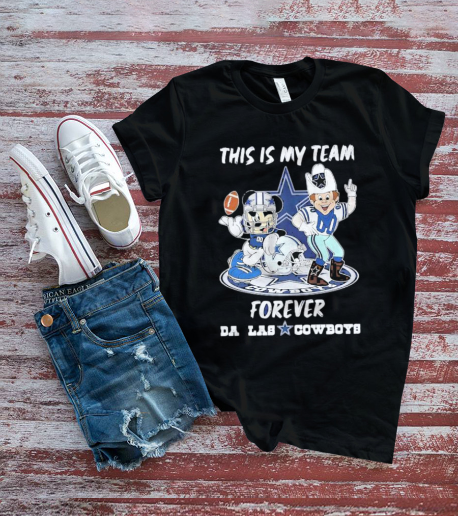 THIS IS MY TEAM FOREVER DALLAS COWBOYS FOOTBALL MASCOT STAR T-Shirt