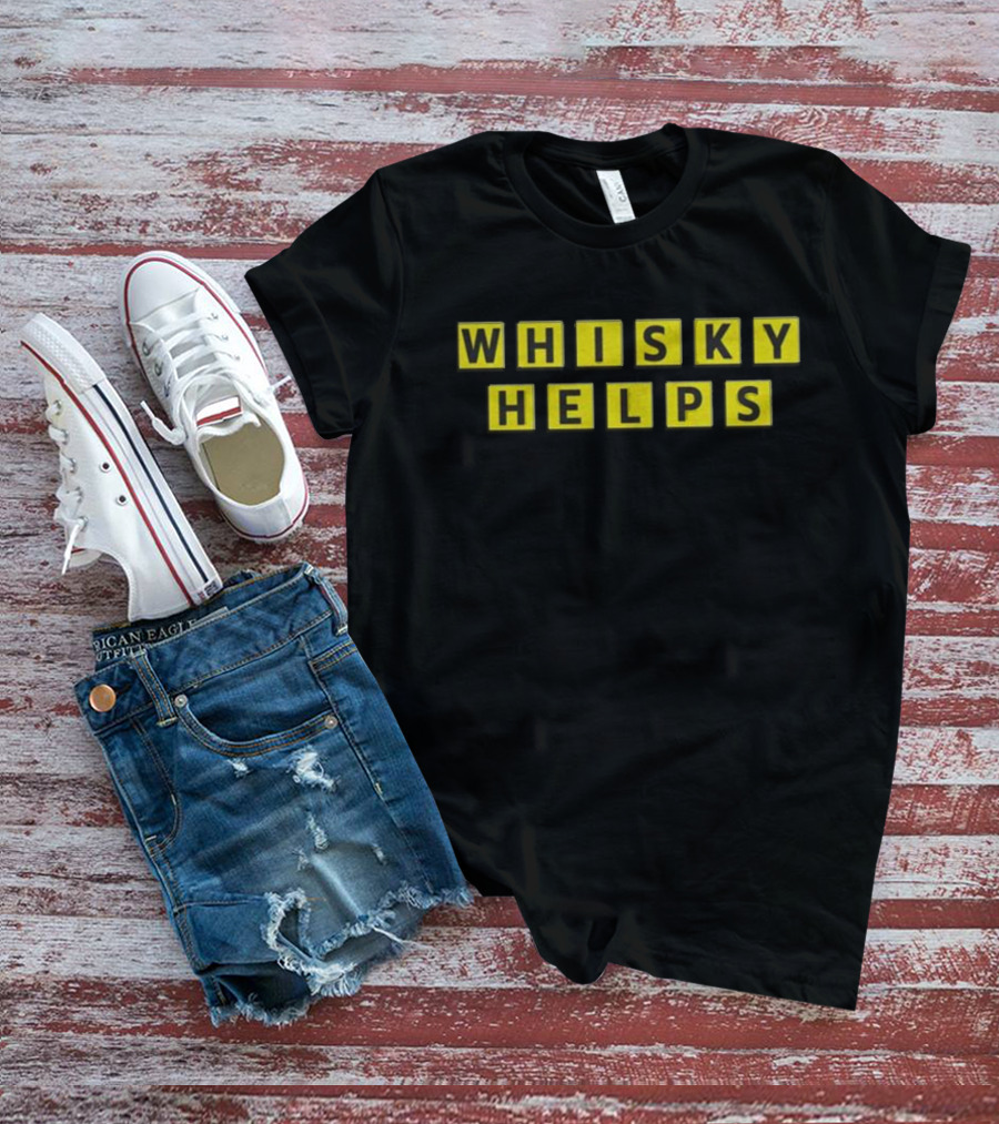 WHISKY HELPS Scrabble Inspired Blocks T-Shirt