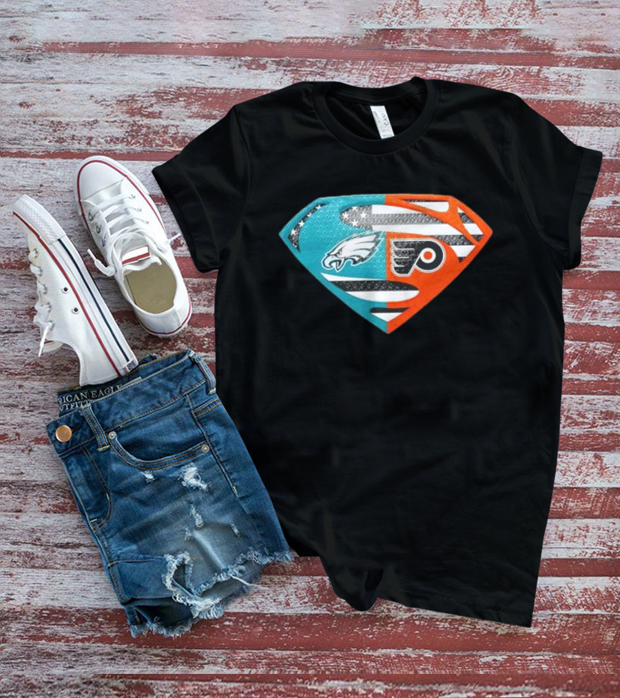 Philadelphia Eagles Philadelphia Flyers Superman Logo Mashup T-Shirt