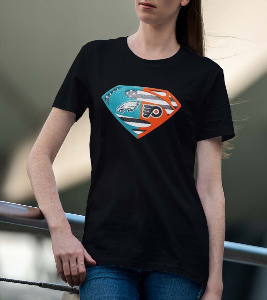 Philadelphia Eagles Philadelphia Flyers Superman Logo Mashup T-Shirt