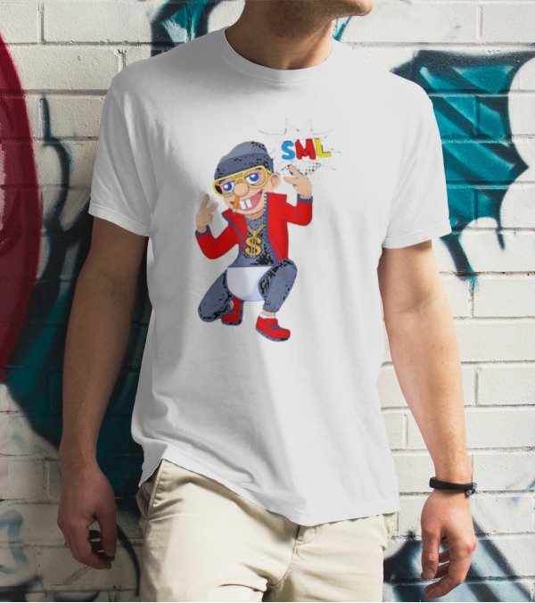 SML Jeffy Rapper Style Featuring Bling Dollar Chain And Cool Pose T-Shirt