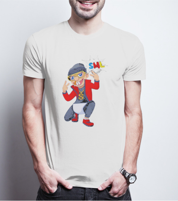 SML Jeffy Rapper Style Featuring Bling Dollar Chain And Cool Pose T-Shirt