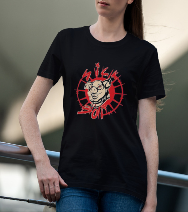 Sick Boy Pig Starburst Emblem T-Shirt