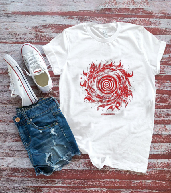Vortex Flocked Invincible Fire Spiral T-Shirt