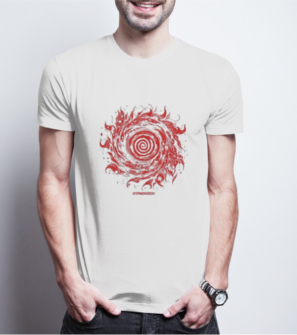 Vortex Flocked Invincible Fire Spiral T-Shirt