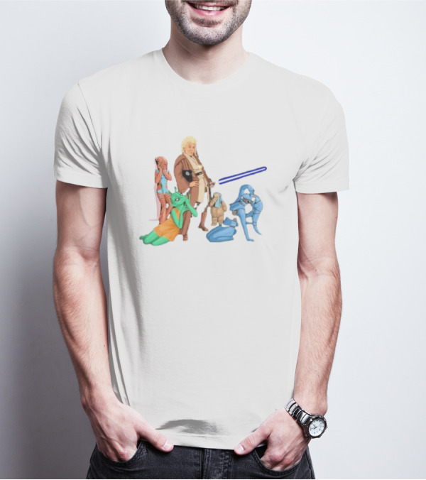Jedi Flashheart Lightsaber Adventure With Alien Companions T-Shirt