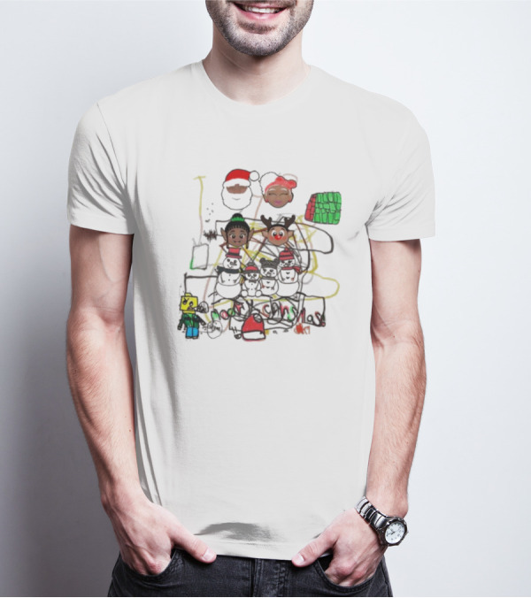 Venson Family Merry Christmas Holiday Scene T-Shirt
