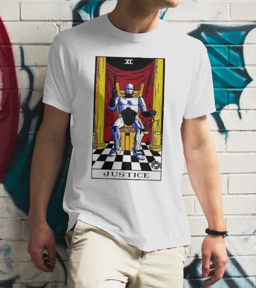 XI Justice Tarot Robo Enforcer T-Shirt