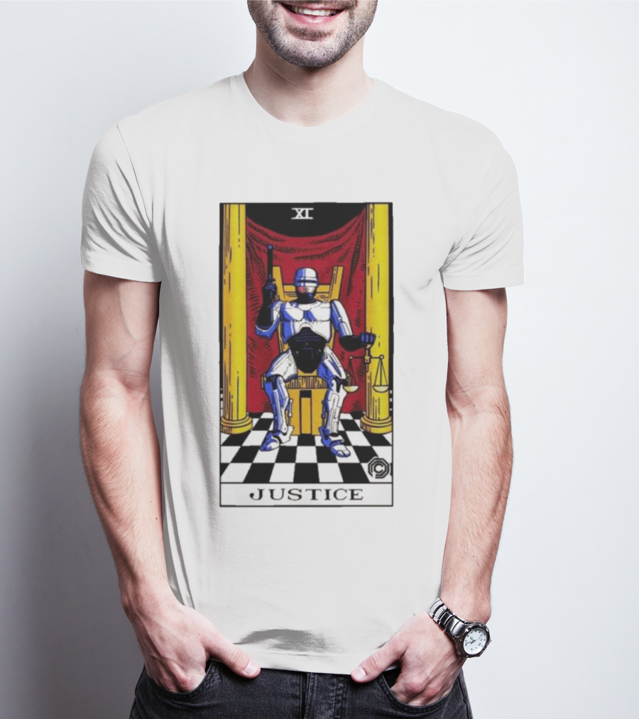 XI Justice Tarot Robo Enforcer T-Shirt