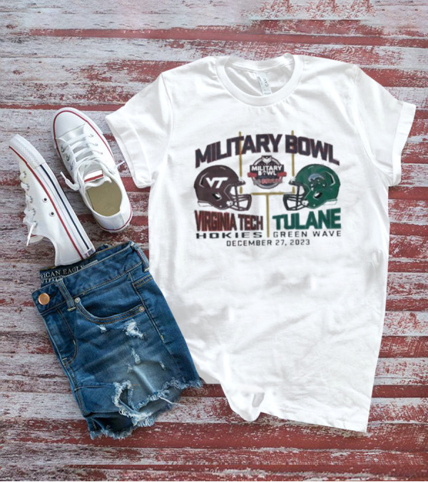 Military Bowl Virginia Tech Vs Tulane December 27 Duel Helmets College Football Game T-Shirt