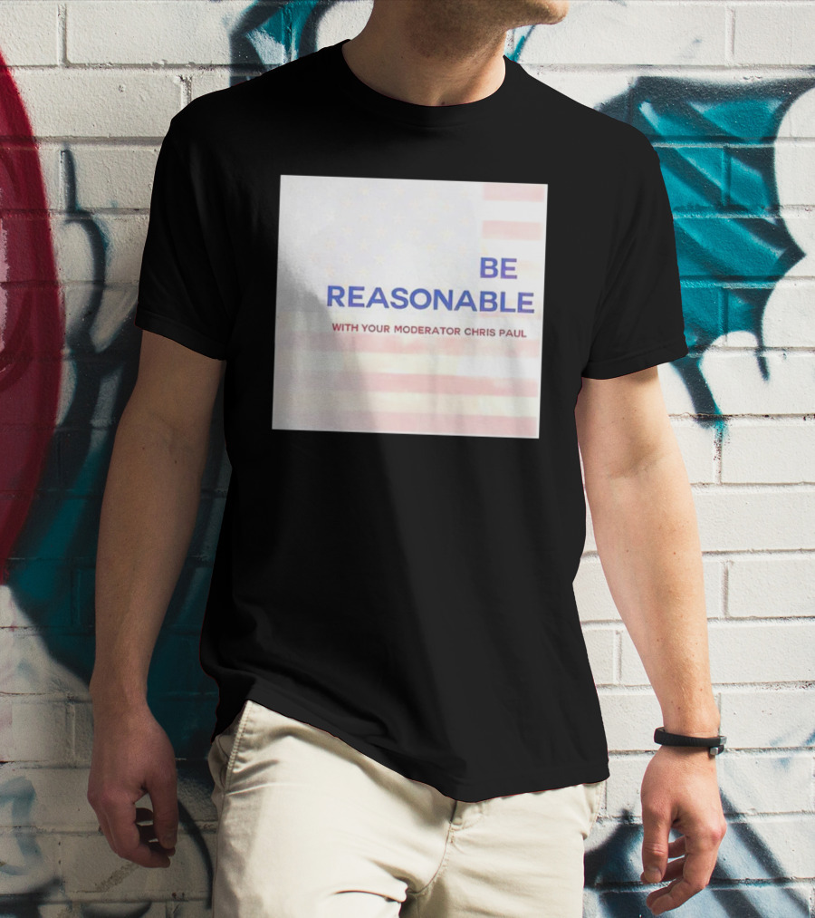 Be Reasonable With Your Moderator Chris Paul American Flag Background T-Shirt