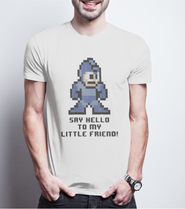 Say Hello To My Little Friend Pixel Art Classic Game Style Character T-Shirt