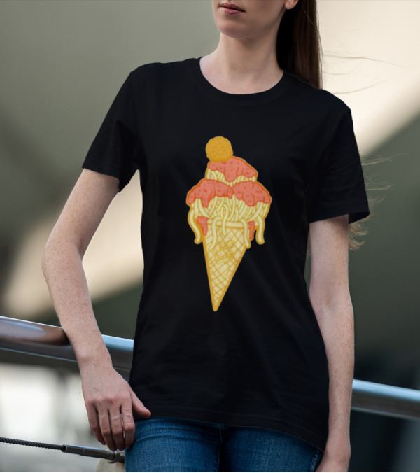 Spag Heddy Pasta Cone Spaghetti Ice Cream Mashup T-Shirt