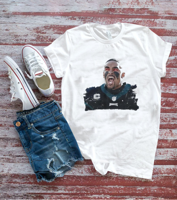 Quality Jalen Hurts Unleashed Fangs Out Eagles Football Action T-Shirt