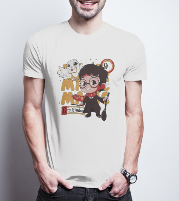 Magic Boy Gryffindor Platform 9¾ Owl And Broom T-Shirt
