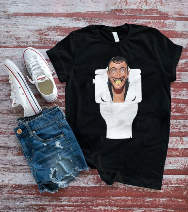 Skibidi Toilet Funny Face Character Head In Commode T-Shirt