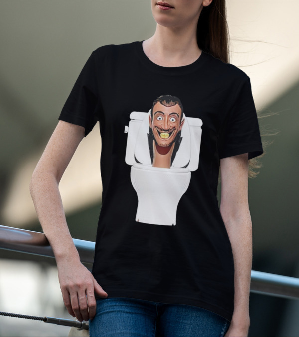 Skibidi Toilet Funny Face Character Head In Commode T-Shirt
