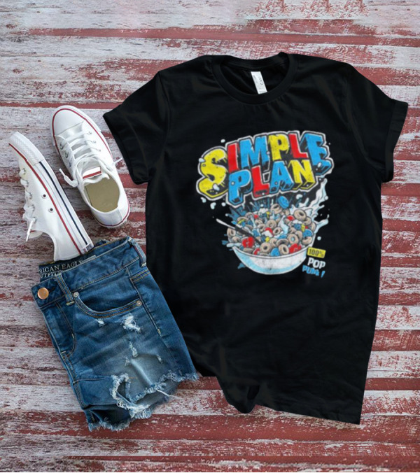 Simple Plan Pop Punk Cereal Bowl Explosion 100% T-Shirt