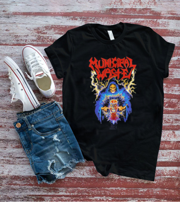 Municipal Waste Wet Willy Grim Reaper Electric Skull T-Shirt