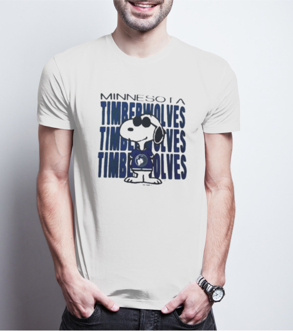 Snoopy Minnesota Timberwolves Shirt Collaboration T-Shirt