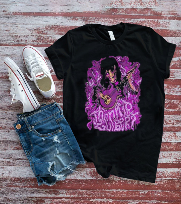 Zombie Johnnie Guilbert Playing Guitar With Purple Background T-Shirt