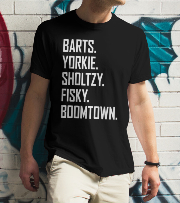 Barts Yorkie Sholtzy Fisky Boomtown Text Sequence T-Shirt